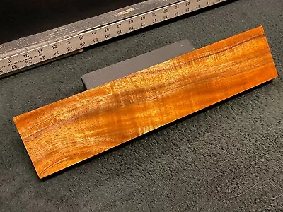 EXHIBITION GRADE Hawaiian Curly Koa Billet Wood: 16.5  X 3.625  X 0.875+  • $75