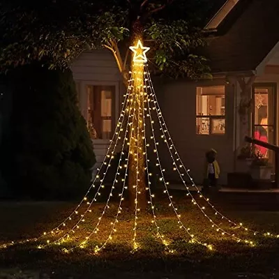 $25.95 • Buy Christmas Decorations Star String Lights, 317 LED Waterfall Tree Lights 