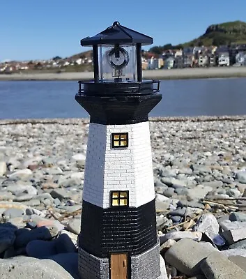 Solar Powered Lighthouse Rotating Led Garden Light House Decor • £19.95