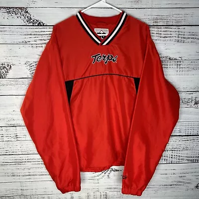 Vintage University Of Maryland UMD Terps Terrapins Pullover Windbreaker Jacket L • $34.99