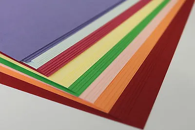 'A5 A4 OR A3' 80gsm OR 160gsm SMOOTH ASSORTED COLOURED PAPER OR CARD. 40 SHEETS • £4.99