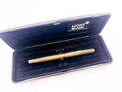 MONTBLANC 1246 Gold Plated Fountain Pen Piston Filler 750 18k Gold Nib Free Ship • $240