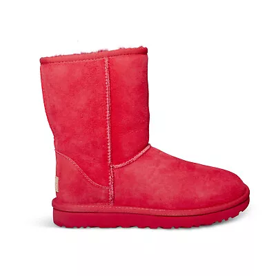 Ugg Classic Short Ii Samba Red Tnl Suede Sheepskin Women's Boots Size Us 10 New • $124.99