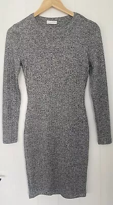 KOOKAI Grey Ribbed Long Sleeve Knit Dress Size 1 AU 6-8 • $35