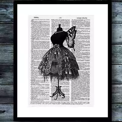 Modern Art Print Steampunk Vintage Dictionary Poster Wings Home Decor • $8