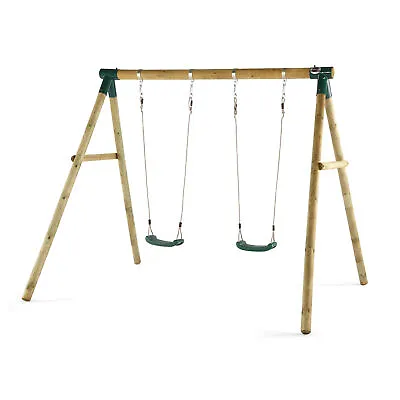£189.99 • Buy Plum Play Swing Set Kids Child W/Roundpole Frame & Two Swings Wood Marmoset