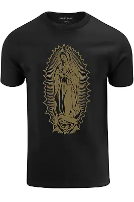 ShirtBANC Mens Graphic Shirt Virgen De Guadalupe Tshirt Golden Virgin Mary • $21.95