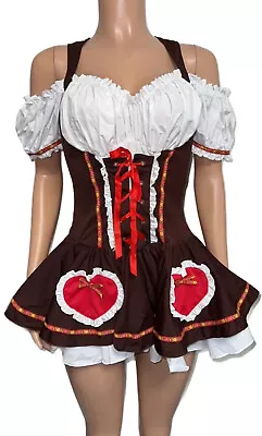 Y2K Swiss Miss German October Fest Beer Girl Costume Off Shoulders Style S/M New • $54.80