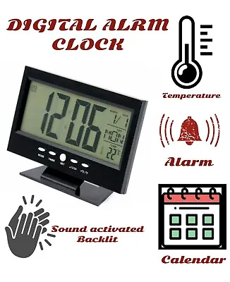 Digital Led Alarm Clock LCD Display Time Temperature Weather Calendar Date New • $17.10