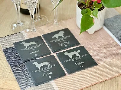 Personalised Slate Coasters - Gift For Dog Lovers Christmas Gift Engraved • £6.99