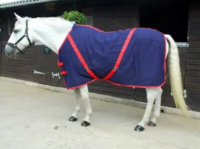 £26.99 • Buy Rhinegold Cotton Mix Summer Sheet Horse Rug In Navy/Red