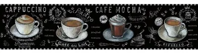 French Black Chalkboard Coffee Time On Sure Strip Wallpaper Border  BP8306BD • $17.77
