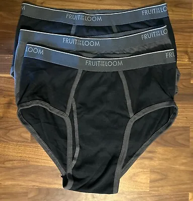 Fruit Of The Loom 3 Mid Rise Fit Briefs Solids Ringer Size XL New • $23.40