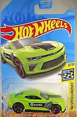 2019 Hot Wheels #26 HW Speed Graphics 3/10 '18 CAMARO SS Green W/Black MC5 Spoke • $7.45