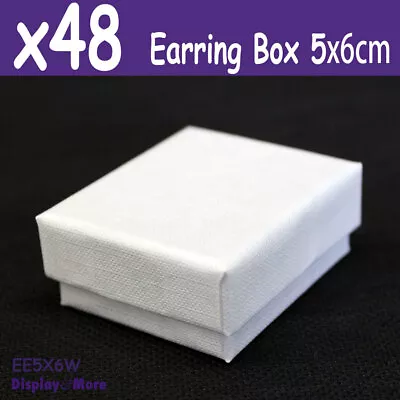 EARRING Box Gift Case | 48pcs WHOLESALE | 5x6cm | PLAIN White Black | AUS Stock • $44.98
