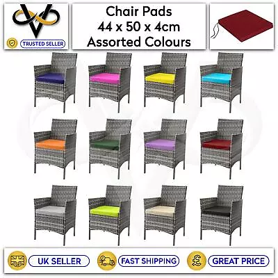 Outdoor Garden Patio Rattan Furniture Cushions Dining Chair Armchair Seat Pads • £13.95