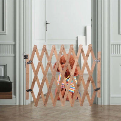 £17.96 • Buy Baby Dog Pet Safety Door Fence Wooden Retractable 100cm Stair Garden Trellis Gat