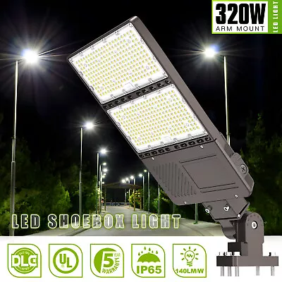 320W LED Parking Lot Light Dusk To Dawn 44800LM 5000K Shoebox Street Pole Light • $170.14