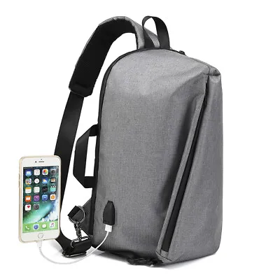 Men's Backpack Shoulder Cross Body Chest Sling School Bag Fanny Pack Satchel • $24.98