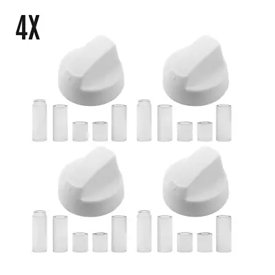 4X INDESIT & CANDY Cooker Oven Hob White Control Knob & +5 Adaptors • £9.50