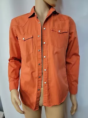 MARTIN + OSA Pearl Snap Buttons Men's Orange Shirt Size XS  Pockets #WM1  • $49.10