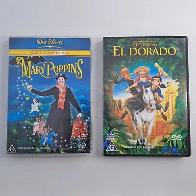 Mary Poppins & The Road To El Dorado DVD 2 X Family Adventure Region 4 LLM2 • $13.95