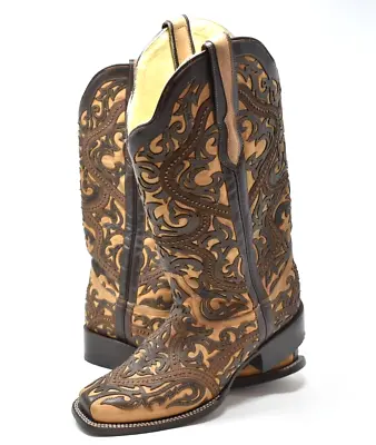 Corral Women's Full Overlay Cowboy Western Boots Brown G1330 Size 9.5 M • $183.96
