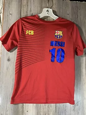 FCB Lionel Messi #10 Soccer Shirt Jersey FC Barcelona Red - Size M YOUTH Kids • $17