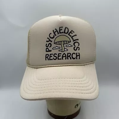 Psychedelics Research Trucker Hat Adult Snapback Beige Mesh Baseball Cap Shrooms • $19.99