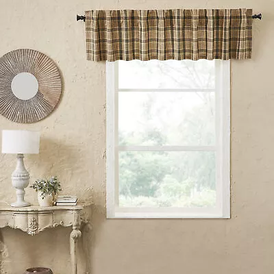 Primitive 16 X90  Valance Tan Rod Pocket Mill Kitchen Window Curtains VHC Brands • $23.95