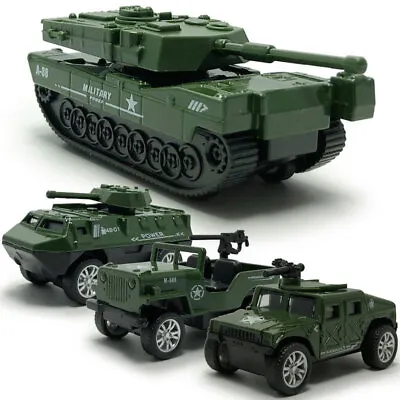 4PCS Military Vehicle Toys Set Diecast Army Truck Tank Playset Gifts For Kids • $25.70