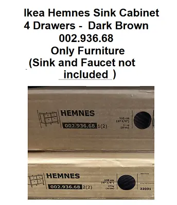 Ikea Hemnes  Sink Cabinet 4 Drawers Dark Brown Discontinued 002.936.68 Bathroom • $399.99
