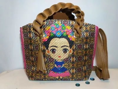 $28 • Buy Women's Handbag, Frida Kahlo Denim Design, Made In Mexico 