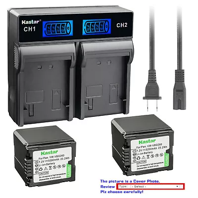 Kastar Battery LCD Rapid Charger For Panasonic VW-VBG260 VBG260 SDR-H90 SDR-H90K • $19.99