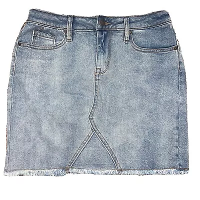 Mossimo Supply Co. Jean Skirt With Distressed Hem Size 6  Light Blue Washed NEW • $16.99