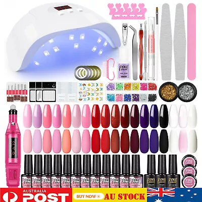 Gel Nail Polish Kit Nail Drill Machine UV Gel Builder UV Nail Lamp Starter Kit • $35.99