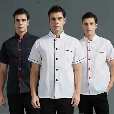 Short/Long Sleeves Unisex  Chef Uniform Jacket Clothes Restaurant Kitchen Shirt • £4.99