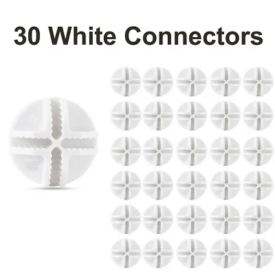 $19.99 • Buy 30 White Connectors Clips DIY Cube Storage Cupboard Cabinet Wardrobe Shoe Rack