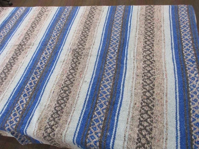£20 • Buy Mexican Blanket, Throw, Rug, Blue Grey, Woven Stripe, Snuggle Blanket