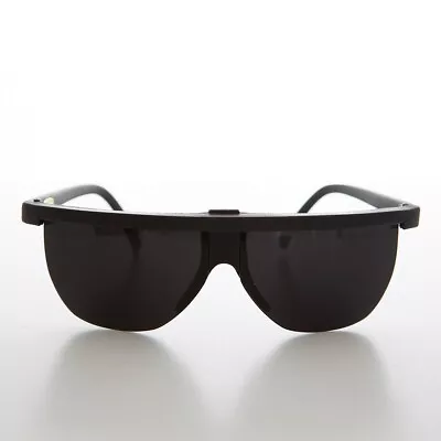 Black Futuristic Sporty Wraparound Vintage Sunglasses - Cherub • $20