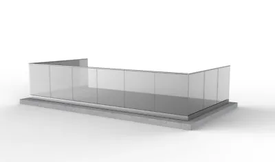 Frameless Aluminium Glass Balustrade System. Includes Glass And Channel.  • £210