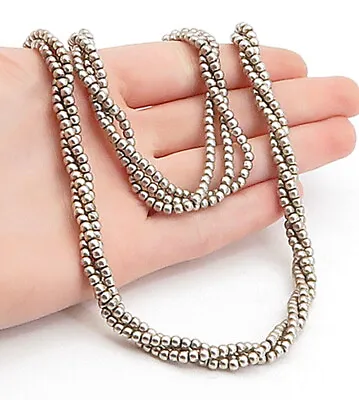 925 Silver - Vintage Multi-Strand Beaded Necklace & Bracelet Set  - TR1063 • $180.91