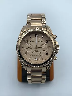 Michael Kors MK-5263 Blair Rose-Gold All Stainless Steel Womens Watch - W20 • $55