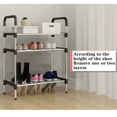 3 Tier Shoe Rack Adjustable Footwear Shoes Boot Storage Shelving Unit Adjustable • £6.95