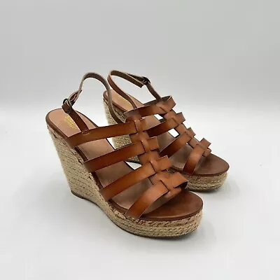 Mossimo Supply Co. Women’s Rope Wedge Strappy Sandals Size 8.5 Brown • $13.99