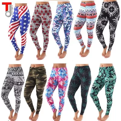 Women Skinny Colorful Print Leggings Stretchy Sexy Jeggings Pencil  Pants • $14.54