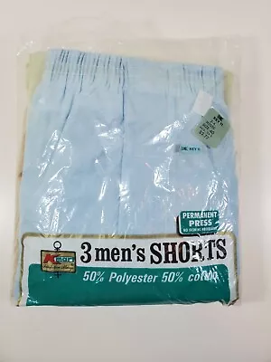 Vintage Kmart 70s Boxer Shorts New 3 50% Cotton 50% Polyester Blend Size 40 USA • $24.47