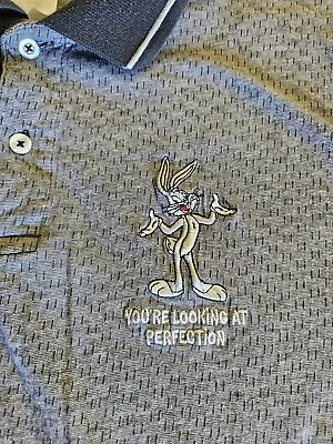 Bugs Bunny Vintage Warner Bros Studio 1999 Polo Shirt Size Medium Golf • $20