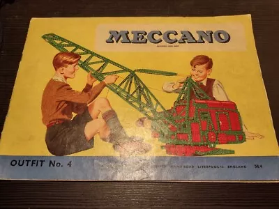 Meccano Set 4 Manual 1958 Complete • £4.95