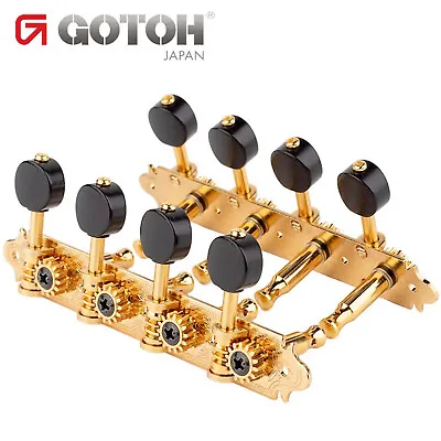 NEW Gotoh MA40  A Style  Tuning Keys Mandolin Pegs Black Plastic Buttons - GOLD • $69.95